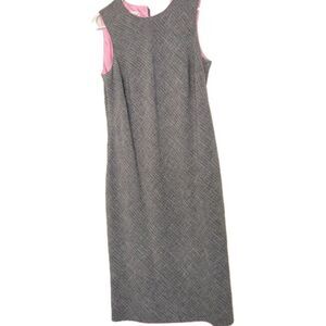 Donna Ricco Sheath Dress Women Size 10 Gray Pink Lined Sleeveless Zipper